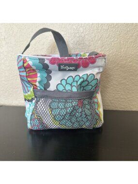 Thirty One Bubble Bloom Square Caddy Basket Flowers Pink Blue White 6x6x6